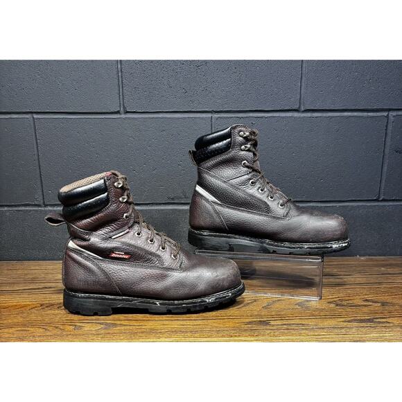 DICKIES Brown Leather Steel Toe Work Boots Men’s Sz 10 - Picture 2 of 8